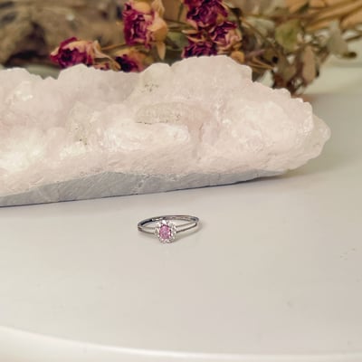 時尚雙層粉剛玉戒指4